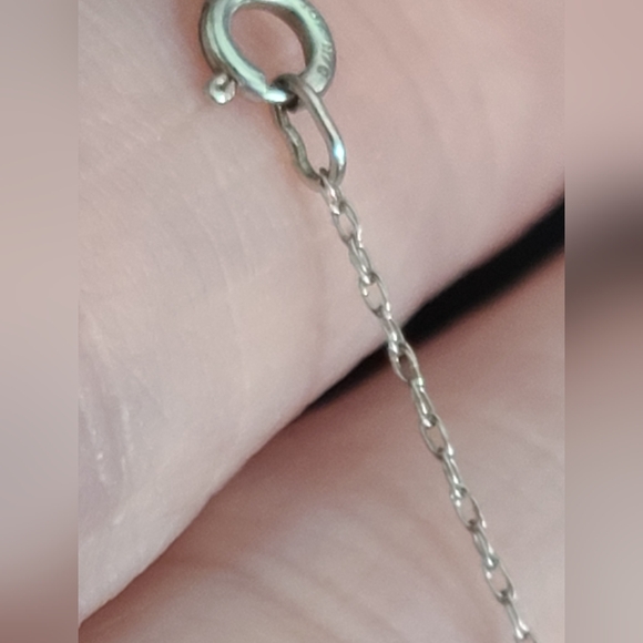 10k WHT gold 18" necklace natural pearl pendant 6.8 mm dainty chain vtg estate - Picture 3 of 7